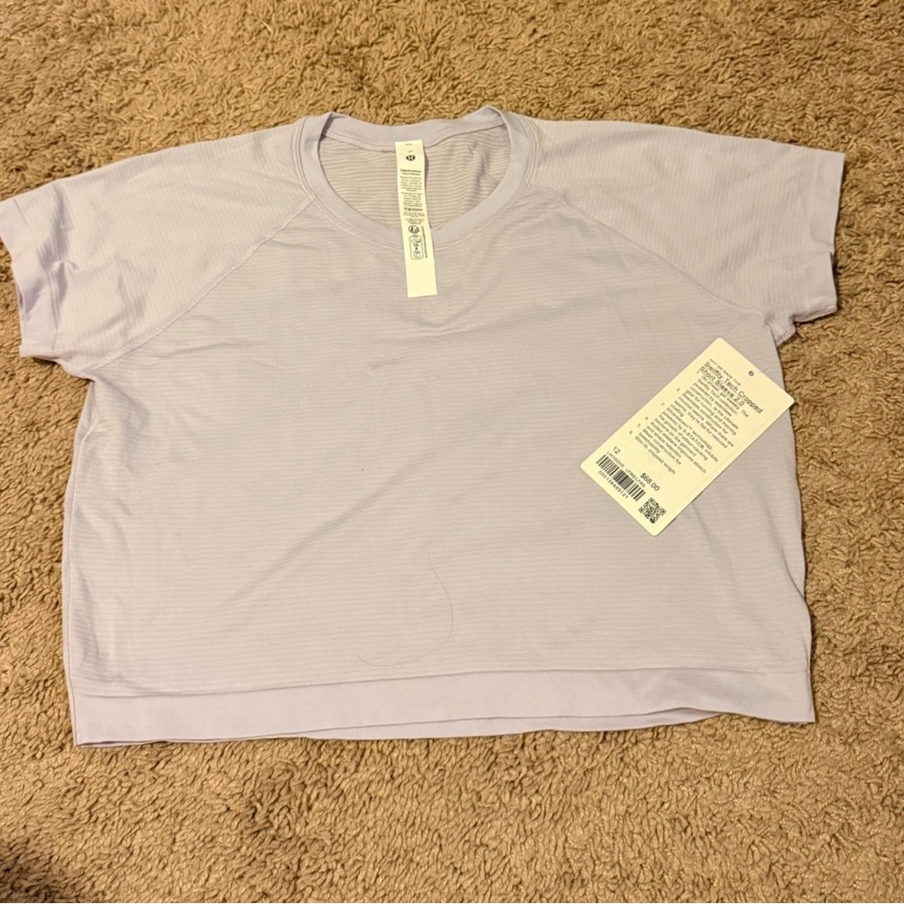 NWT Lululemon swiftly tech crop short sleeve 2.0 Lavender